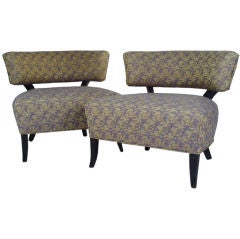 Graceful 1940's Billy Haines style Slipper Lounge Chairs