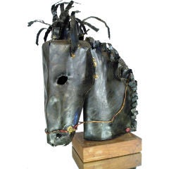 Torch cut Steel Sculpture of a Horse by DeGroot
