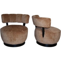 Pair of Barrel Chairs Designed by Gilbert Rohde for Kroehler