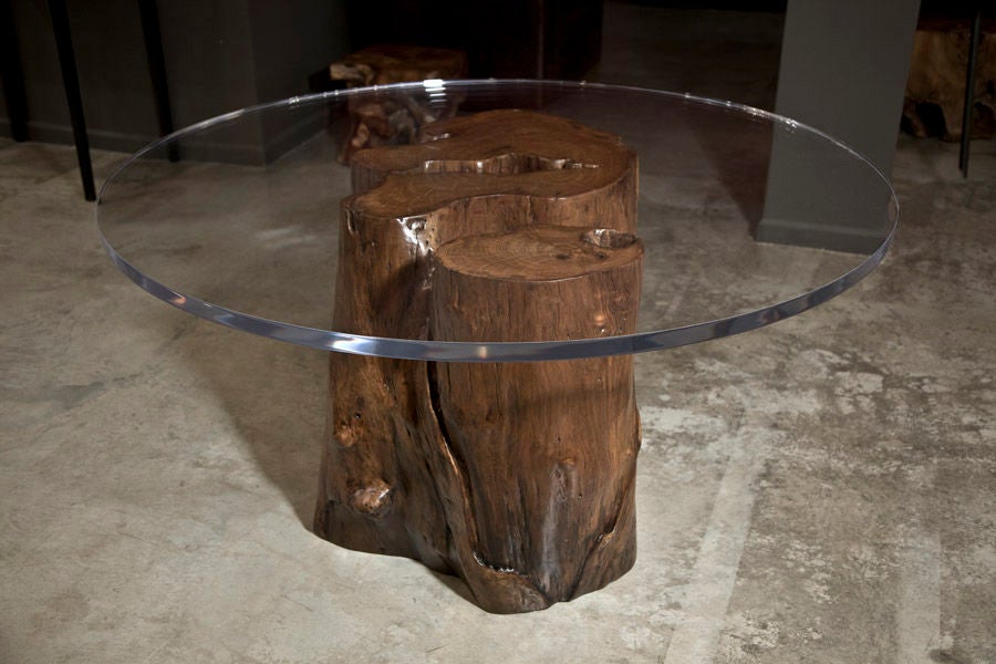 Teak and Plexi Sculpture