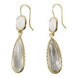 14kt White Jady and crystal drop earring
