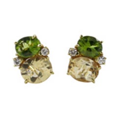 Medium GUM DROP™ Earrings with Peridot and Citrine and Diamonds 12