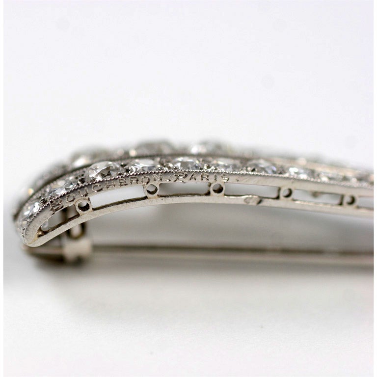 Women's Art Deco Diamond Bow Pin by Boucheron Paris