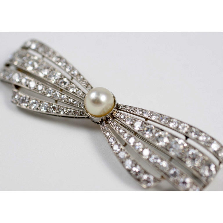 Art Deco Diamond Bow Pin by Boucheron Paris 2