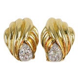 Suzanne Belperron Gold and Diamond Earclips