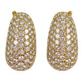 Pave Diamond Gold Earclips by Van Cleef & Arpels