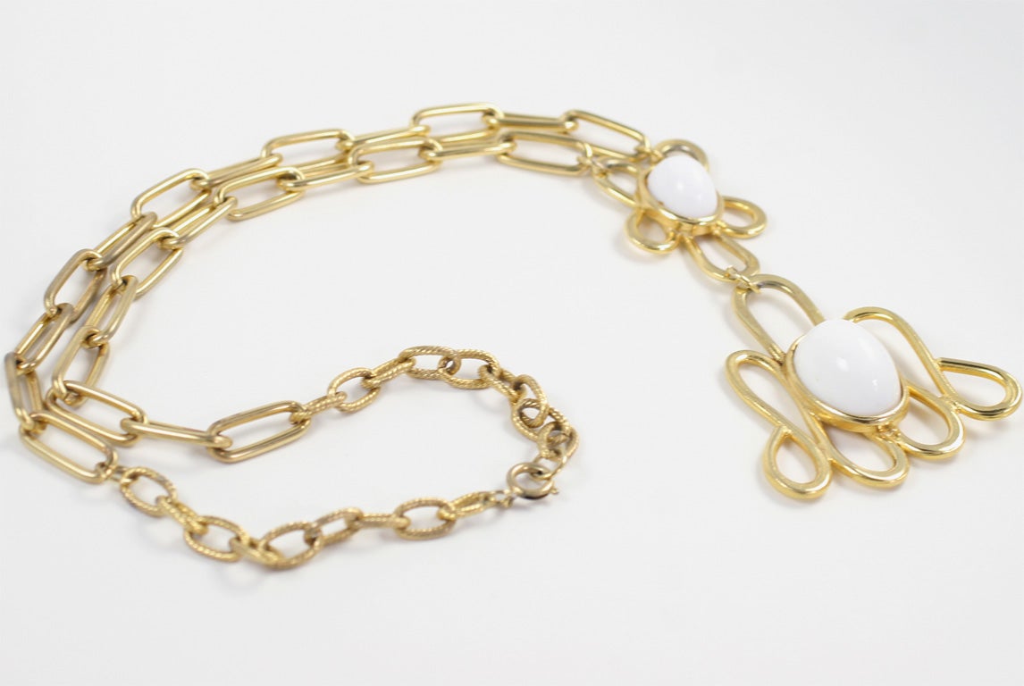 Large chain link necklace with large pendant.  24 inch long.  4.25 inch long pendant.