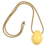 Large Wood Egg Pendant Necklace Large Wood Egg Pendant Necklace