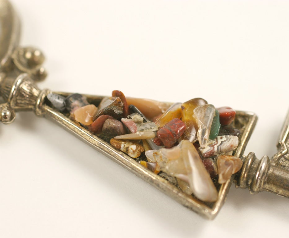 Grand collier pendentif clé « argent », bijou de fantaisie en vente 4