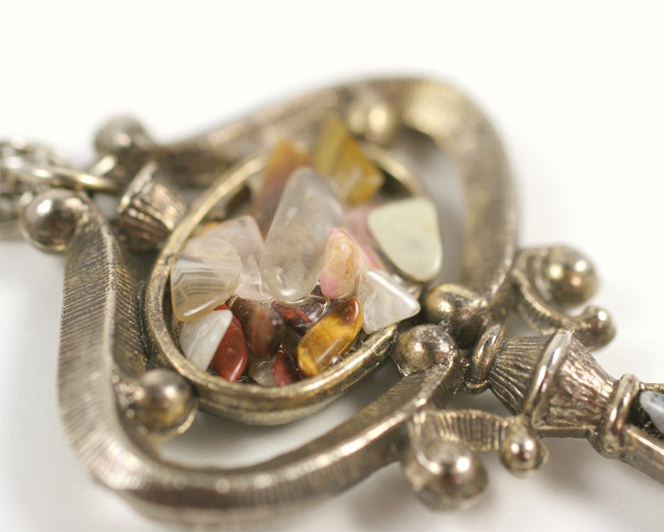 Grand collier pendentif clé « argent », bijou de fantaisie en vente 5