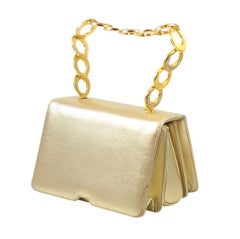 Vintage 1970's Leiber Gold Metallic Evening Bag