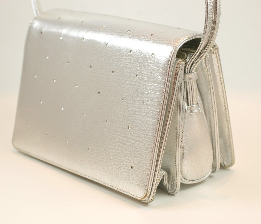 Judith Leiber Silver & Rhinestone Evening Bag