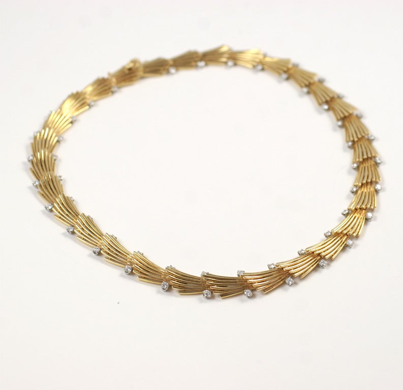 18kt Yellow Gold and Diamond Necklace at 1stdibs