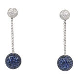 Used Dramatic Sapphire and Diamond Chandlier Earrings
