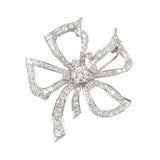 Art Deco Diamond Flower Pin, 3 Carats, Platinum