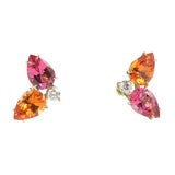 Mandarin Garnet and Pink Tourmaline Earrings