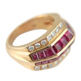 Oscar Heyman18k Ruby and Diamond Dome Ring 7