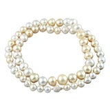 Creamy White and Light Golden  Baroque South Sea Pearls Necklace