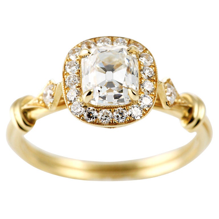 Amazing vintage Cushion cut diamond ring. at 1stdibs Amazing vintage Cushion cut diamond ring. at 1stdibs