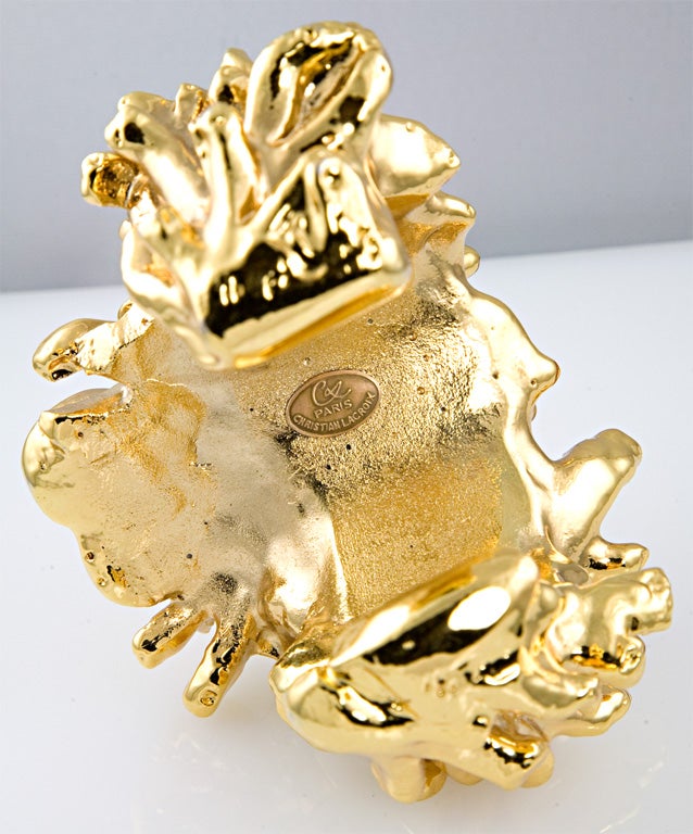 Christian Lacroix Gold Plated Resin Cuff For Sale 3