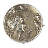 Sterling Silver Art Nouveau Pin
