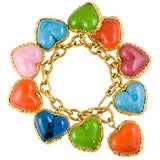 Beautiful Poured Glass Hearts Bracelet by Chanel