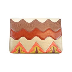 Leiber 1980's Karung Geometric Clutch