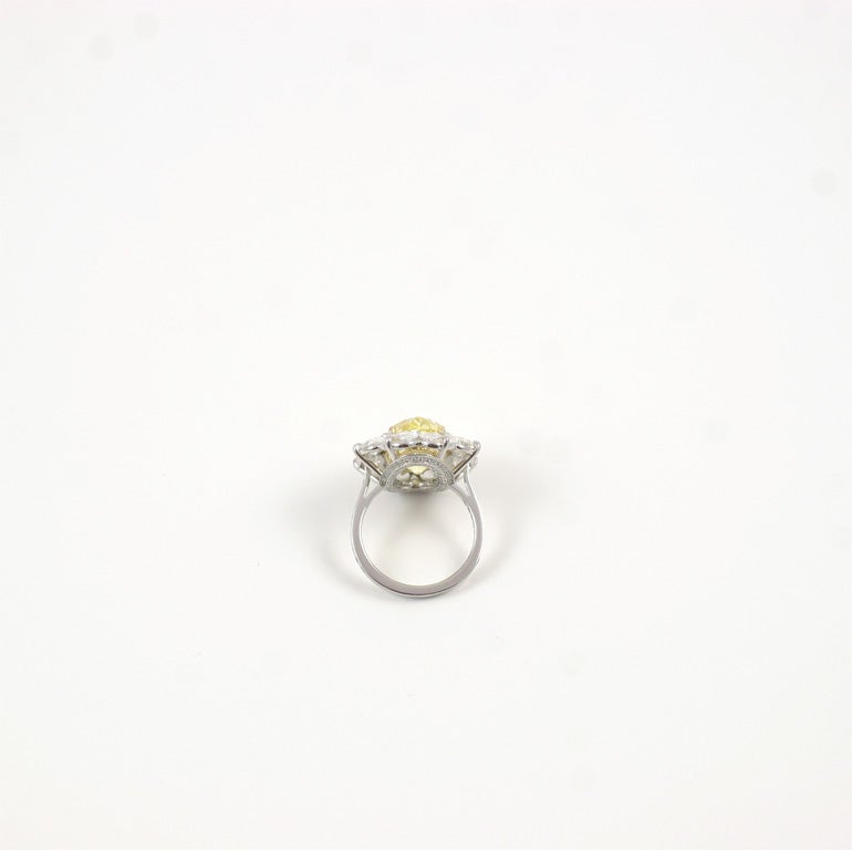 Fancy Vivid Marquise Yellow Diamond Ring For Sale 3