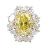 Fancy Vivid Marquise Yellow Diamond Ring