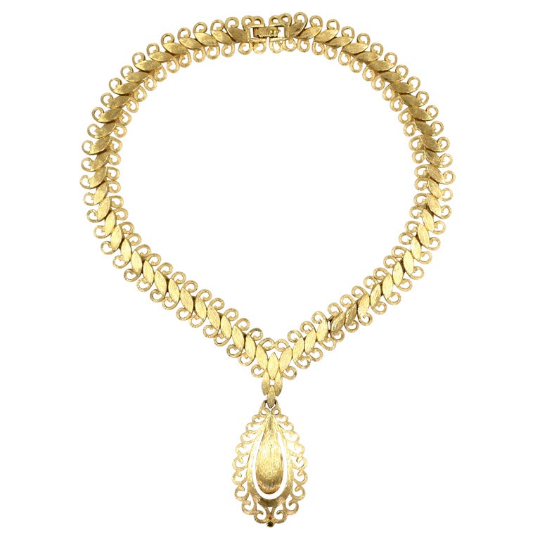 Monet "Gold" Florentine Necklace, Costume Jewelry