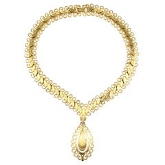 Monet "Gold" Florentine Necklace, Costume Jewelry