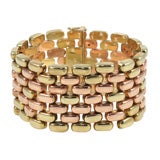 Retro, Pink 
Yellow Gold Tank Bracelet, 51.55 dwt