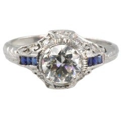 Art Deco Diamond and Sapphire ring.
