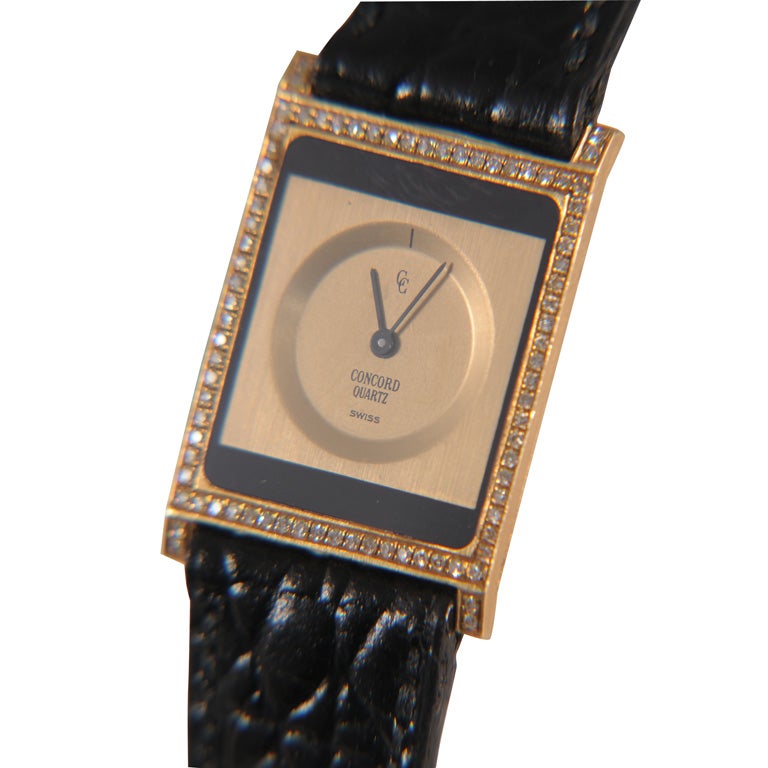 18k and Diamond Ultra-thin Concord Ladies Watch