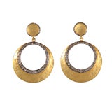 18k Rose Cut Diamond Loop Earrings