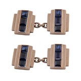 Art Deco Platinum and Sapphire Cufflinks