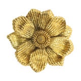 Yellow Gold Flower Brooch