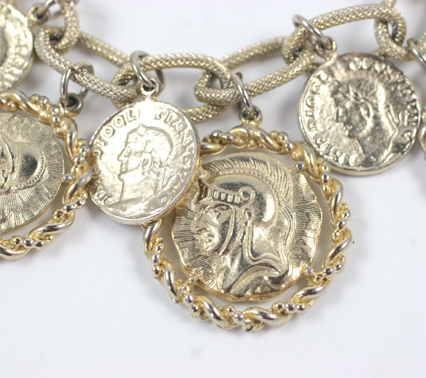 gold coin charm bracelet