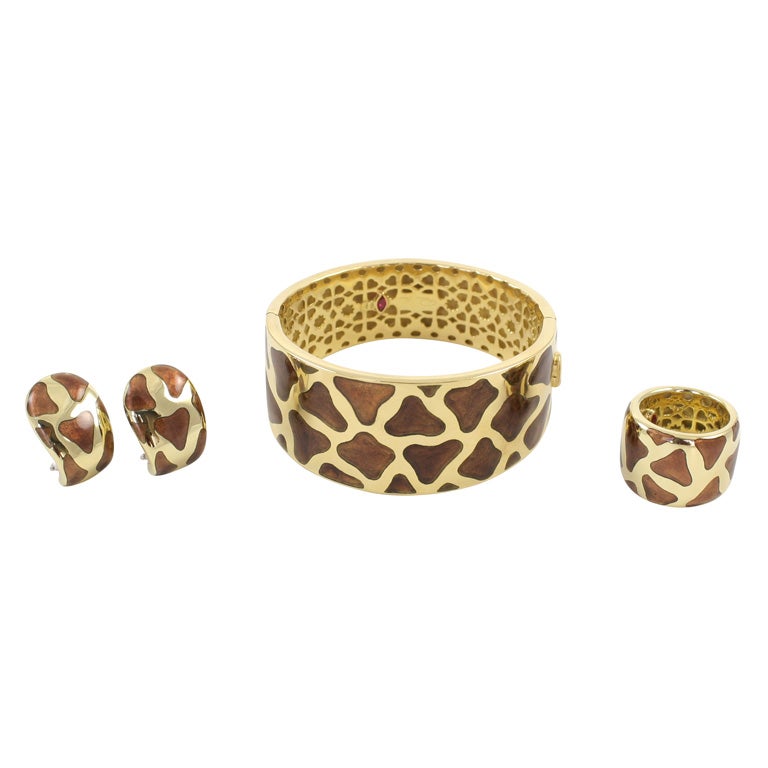 Roberto Coin "Giraffe" bracelet, ring and earrings