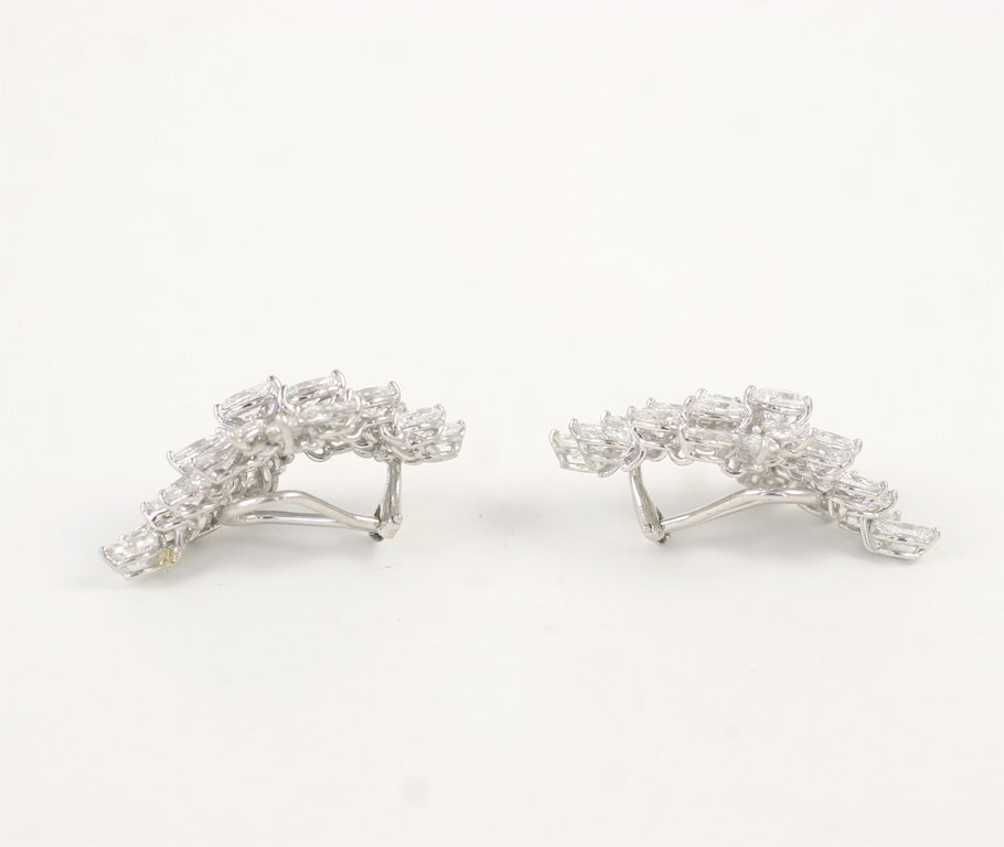 Platinum Diamond Cluster Earrings 2