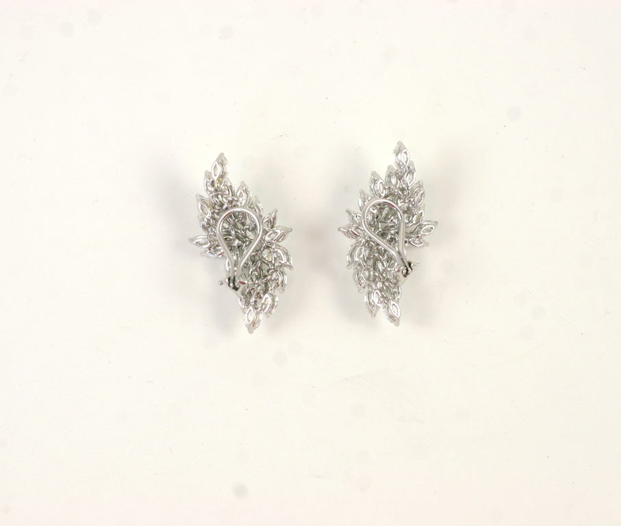 Platinum Diamond Cluster Earrings 4