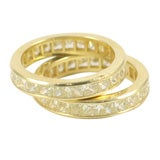 Fancy Yellow Diamond Eternity Bands, 2.48 Carats, Hand Made