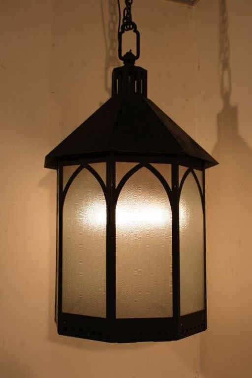 An original 1920’s Arts &Crafts English octagonal lantern For Sale 1