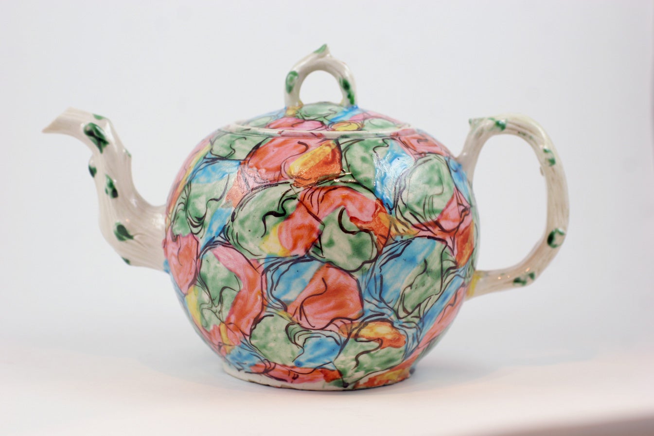 18th Century and Earlier Important English Saltglazed Stoneware Teapot