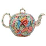 Antique Important English Saltglazed Stoneware Teapot