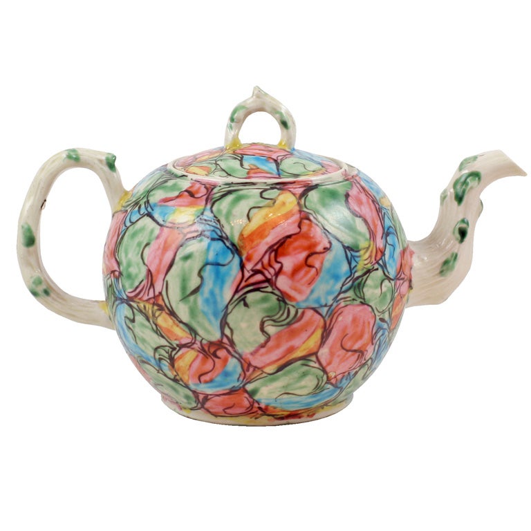 Important English Saltglazed Stoneware Teapot