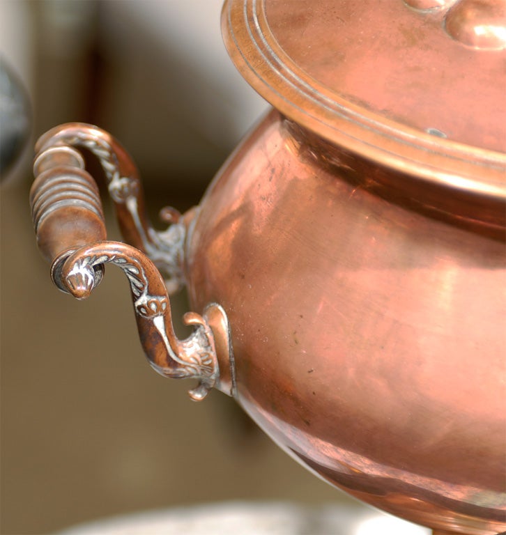 Handsome Copper Samovar Adapted as Lamp 5