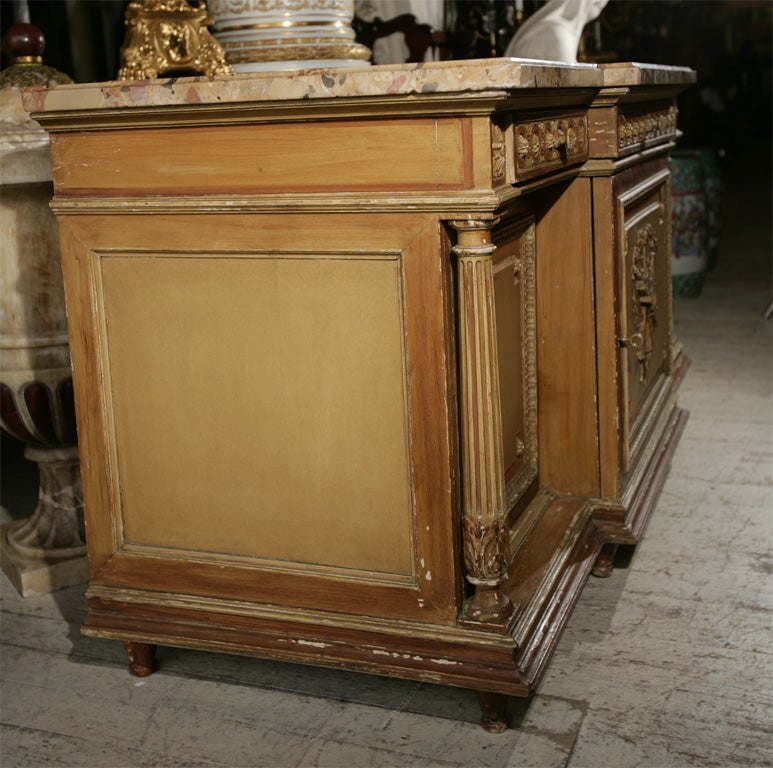 19th Century MARBLE TOPPED  SIDE CABINET For Sale