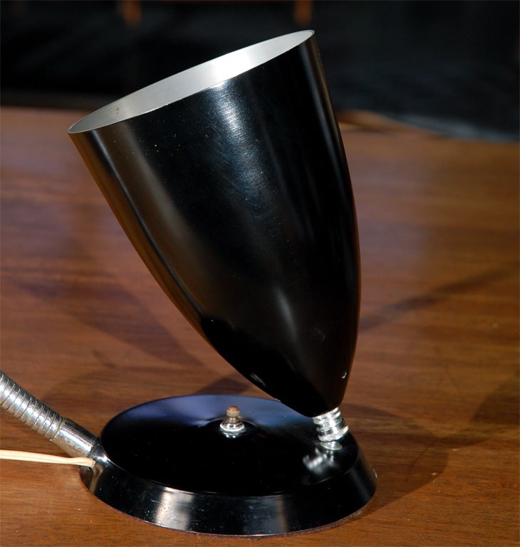 Rare Greta Grossman Cobra Reflector Table Lamp by Ralph O Smith