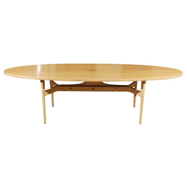 Surfboard shaped dining table